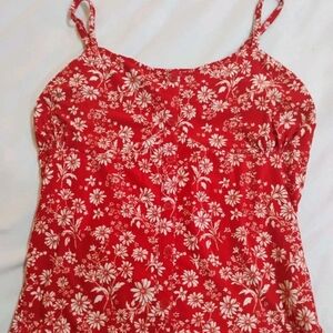 No Boundaries Red and White Floral Camisole